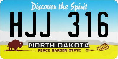 ND license plate HJJ316