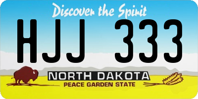 ND license plate HJJ333
