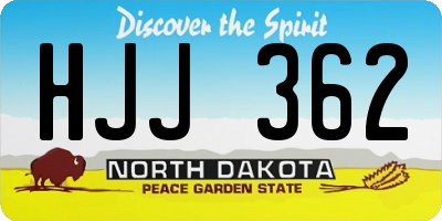 ND license plate HJJ362