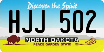 ND license plate HJJ502