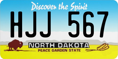 ND license plate HJJ567