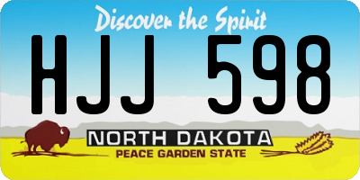 ND license plate HJJ598