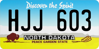 ND license plate HJJ603