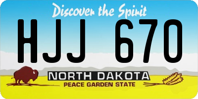 ND license plate HJJ670