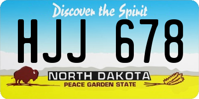 ND license plate HJJ678