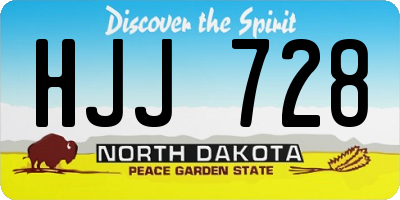 ND license plate HJJ728