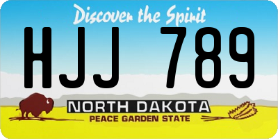 ND license plate HJJ789