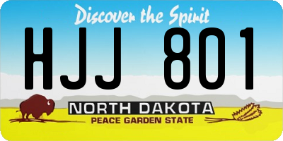 ND license plate HJJ801