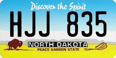 ND license plate HJJ835