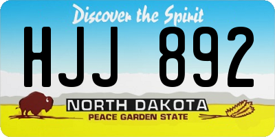ND license plate HJJ892