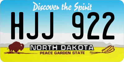ND license plate HJJ922