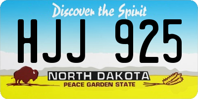 ND license plate HJJ925