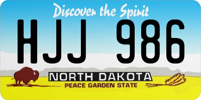 ND license plate HJJ986