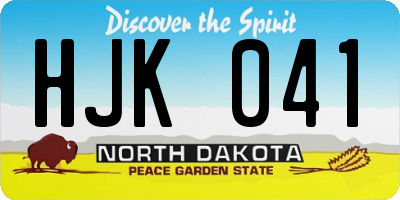 ND license plate HJK041