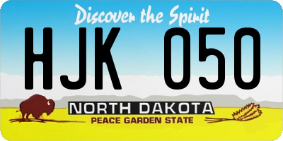 ND license plate HJK050