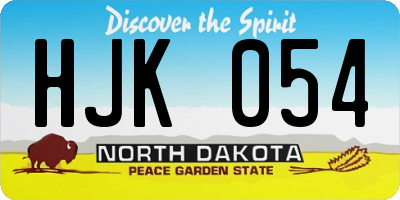 ND license plate HJK054
