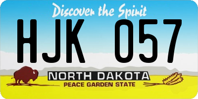 ND license plate HJK057