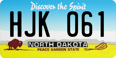 ND license plate HJK061