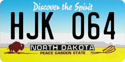 ND license plate HJK064
