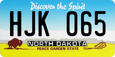 ND license plate HJK065