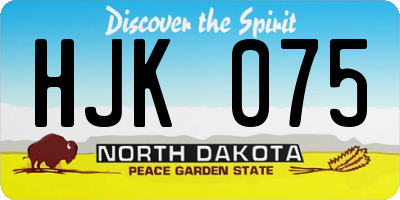 ND license plate HJK075