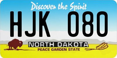 ND license plate HJK080