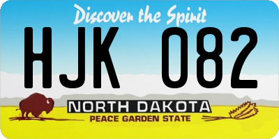 ND license plate HJK082