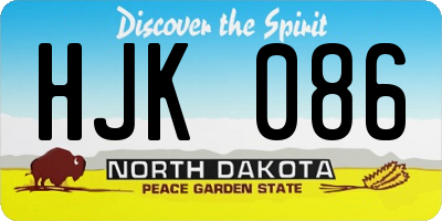 ND license plate HJK086