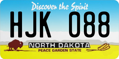 ND license plate HJK088