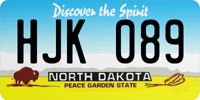 ND license plate HJK089