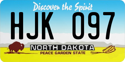 ND license plate HJK097