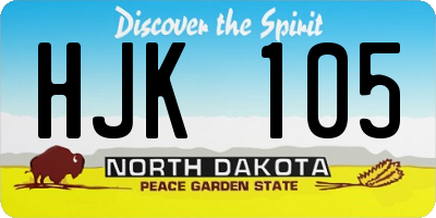 ND license plate HJK105