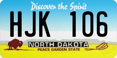 ND license plate HJK106