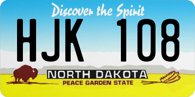 ND license plate HJK108
