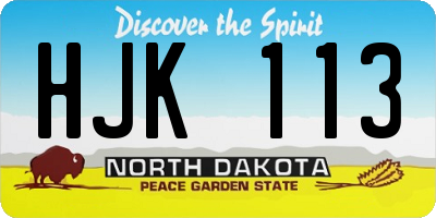 ND license plate HJK113