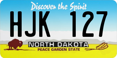 ND license plate HJK127