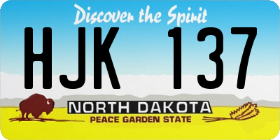 ND license plate HJK137