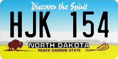 ND license plate HJK154