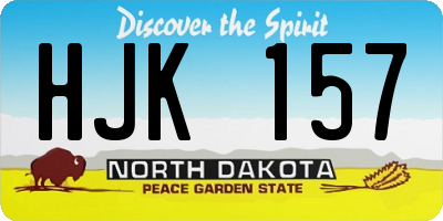 ND license plate HJK157