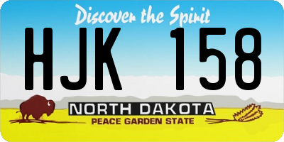 ND license plate HJK158