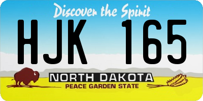 ND license plate HJK165