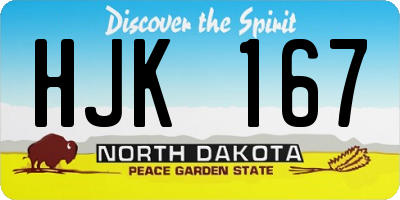 ND license plate HJK167