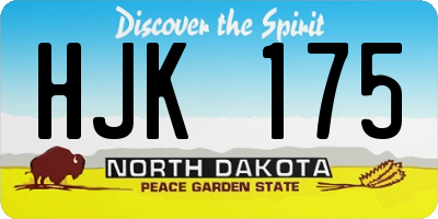 ND license plate HJK175