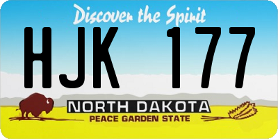 ND license plate HJK177