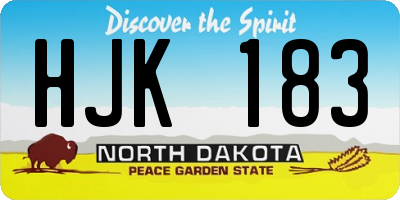 ND license plate HJK183
