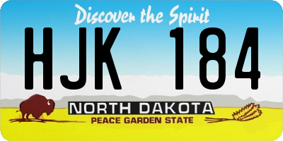 ND license plate HJK184
