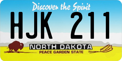 ND license plate HJK211