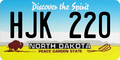 ND license plate HJK220