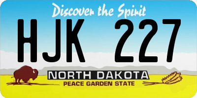 ND license plate HJK227