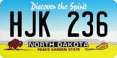 ND license plate HJK236